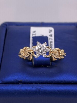 Estate 14k Yellow Gold 0.50 CT Diamond Engagement Ring