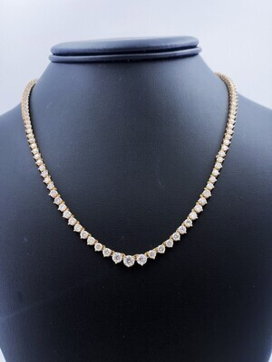 14k Yellow Gold 12.00 CT Diamond Riviera Tennis Necklace 14k Yellow Gold 12.00 CT Diamond Riviera Tennis Necklace