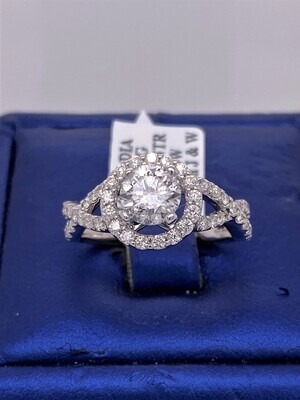 14k White Gold 1.50 CT Diamond Halo Engagment Ring 14k White Gold 1.50 CT Diamond Halo Engagment Ring