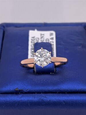14k Rose Gold Solitaire 1.01 CT Diamond Engagament Ring 14k Rose Gold Solitaire 1.01 CT Diamond Engagament Ring