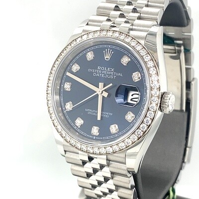 Pre-Owned Rolex Datejust Blue Dial,Steel & White Gold 36mm Watch,126284RBR