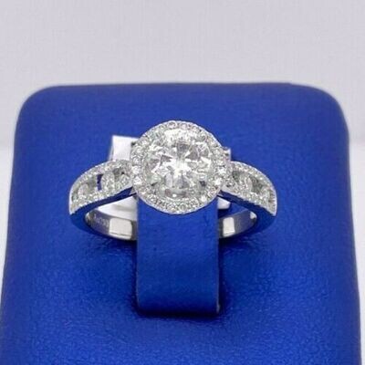 18k White Gold 1.25 CT Diamond Engagement Ring, 3.7gm, Size 6.5 18k White Gold 1.25 CT Diamond Engagement Ring, 3.7gm, Size 6.5