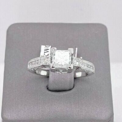 14k White Gold 1.50 CT Princess Cut Diamond Engagement Ring, 4.2gm 14k White Gold 1.50 CT Princess Cut Diamond Engagement Ring, 4.2gm