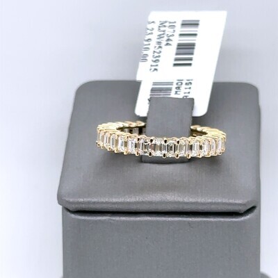 14k Yellow Gold 3.35 CT Emerald Diamond Eternity Band, 3.5g, Size 6.50 14k Yellow Gold 3.35 CT Emerald Diamond Eternity Band, 3.5g, Size 6.50