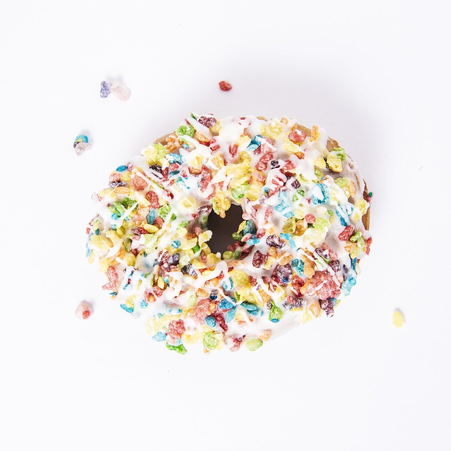 Fruity Pebble Yeast Doughnuts