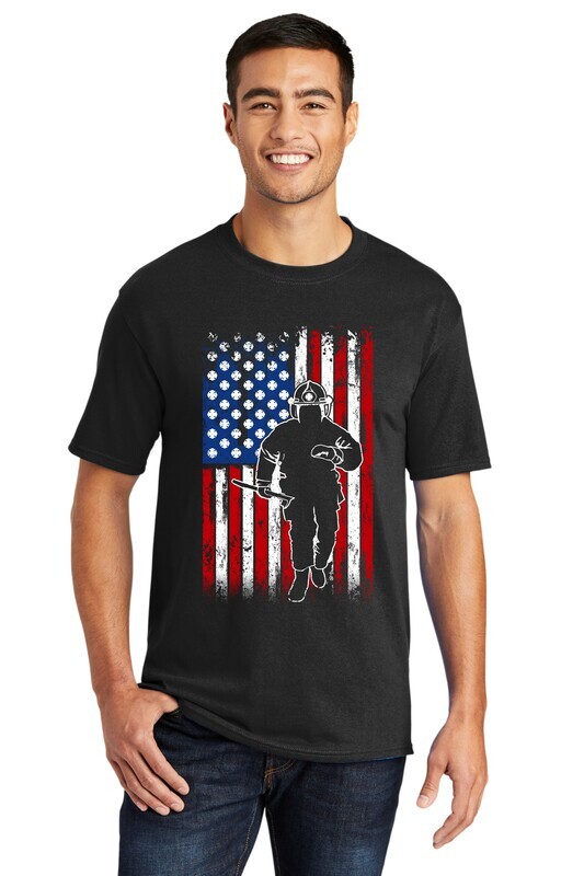 Ready To Press Distressed Firefighter Flag Full Size DTF (Direct To Film) Transfers