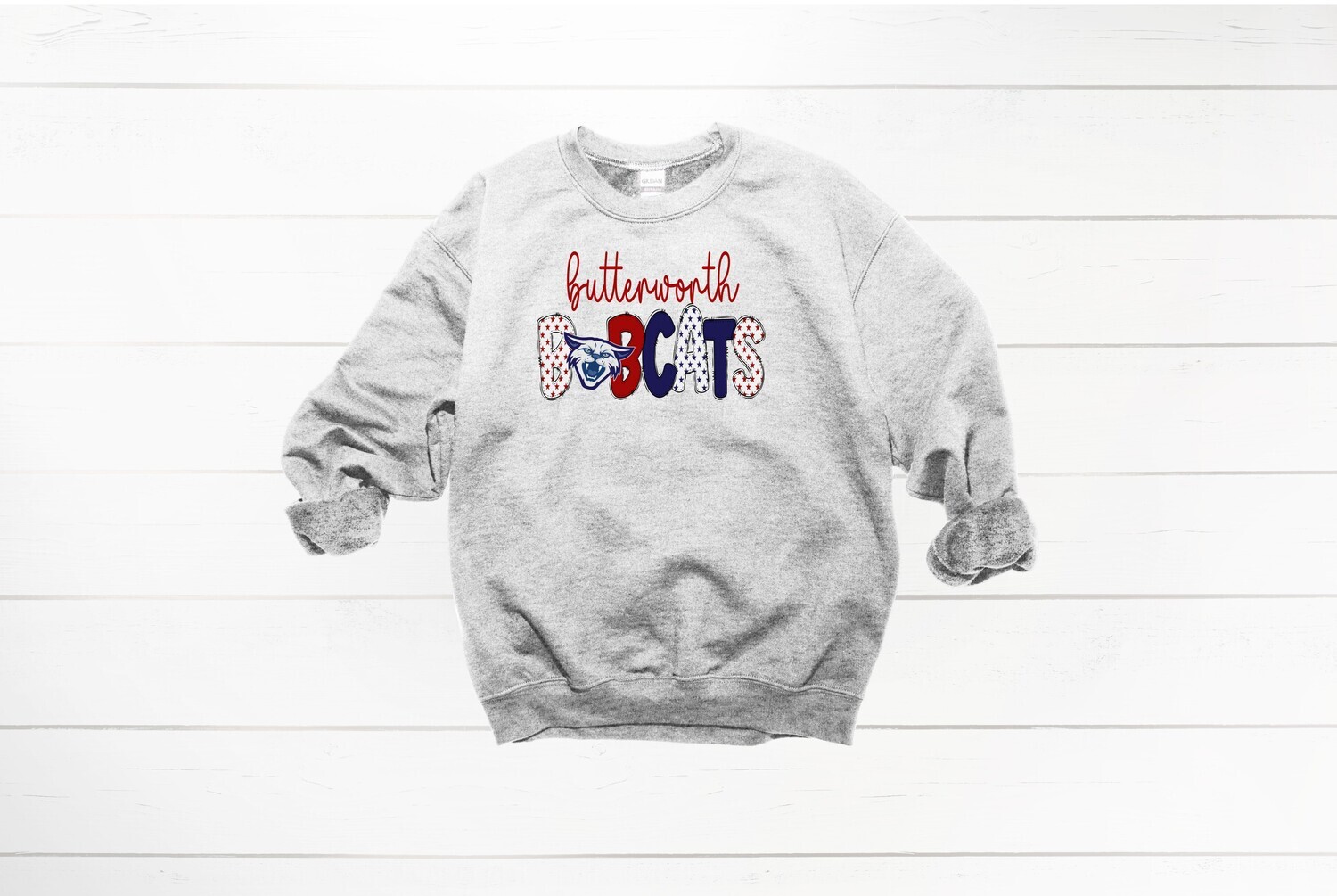 Butterworth Red, White, and blue Crewneck Sweatshirt