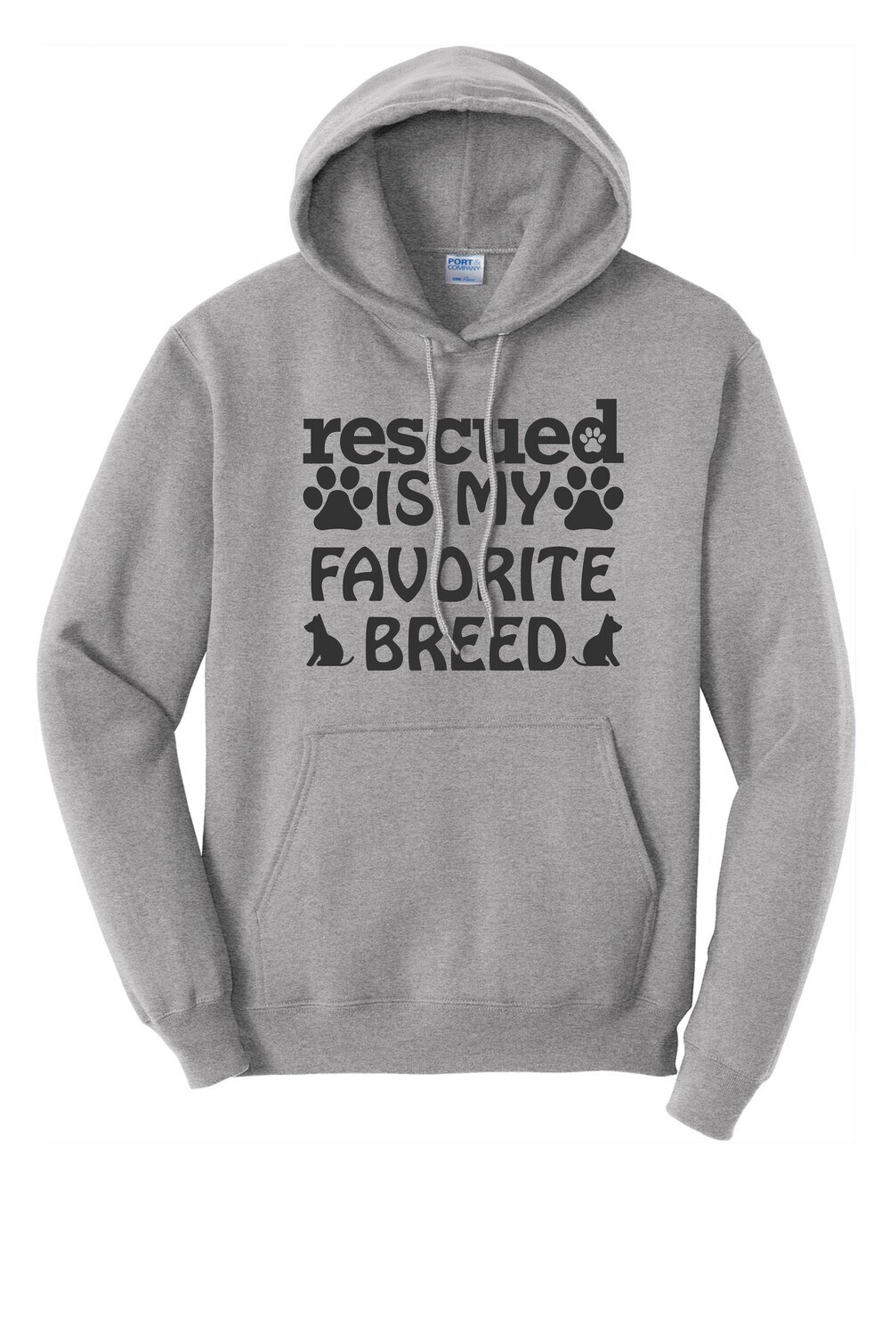 Rescued Is My Favorite Breed Core Fleece Hoodie