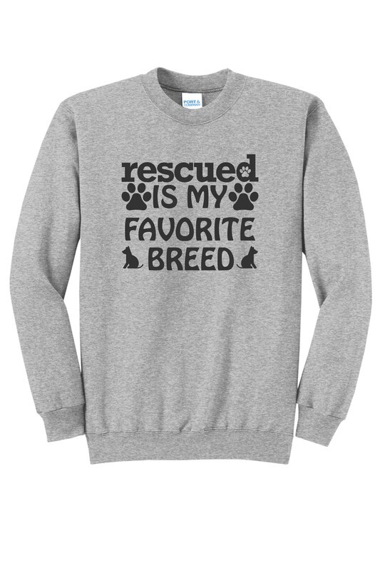 Rescued Is My Favorite Breed Crewneck Sweatshirt