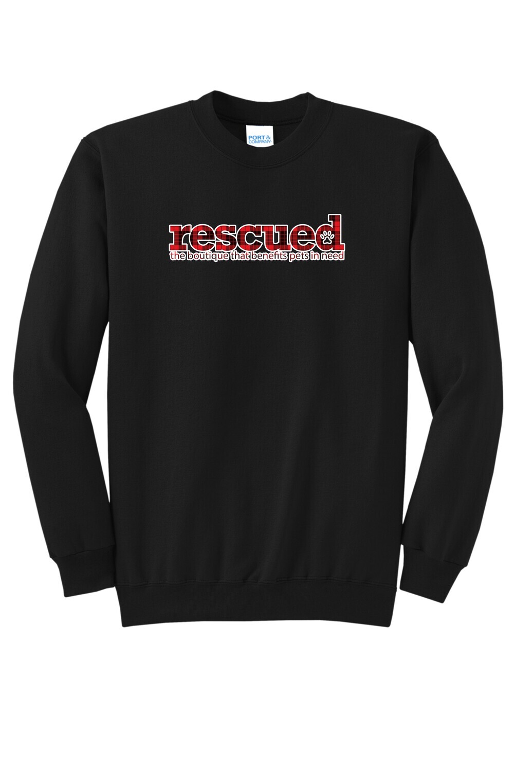 Rescued  Plaid 3 Crewneck Sweatshirt