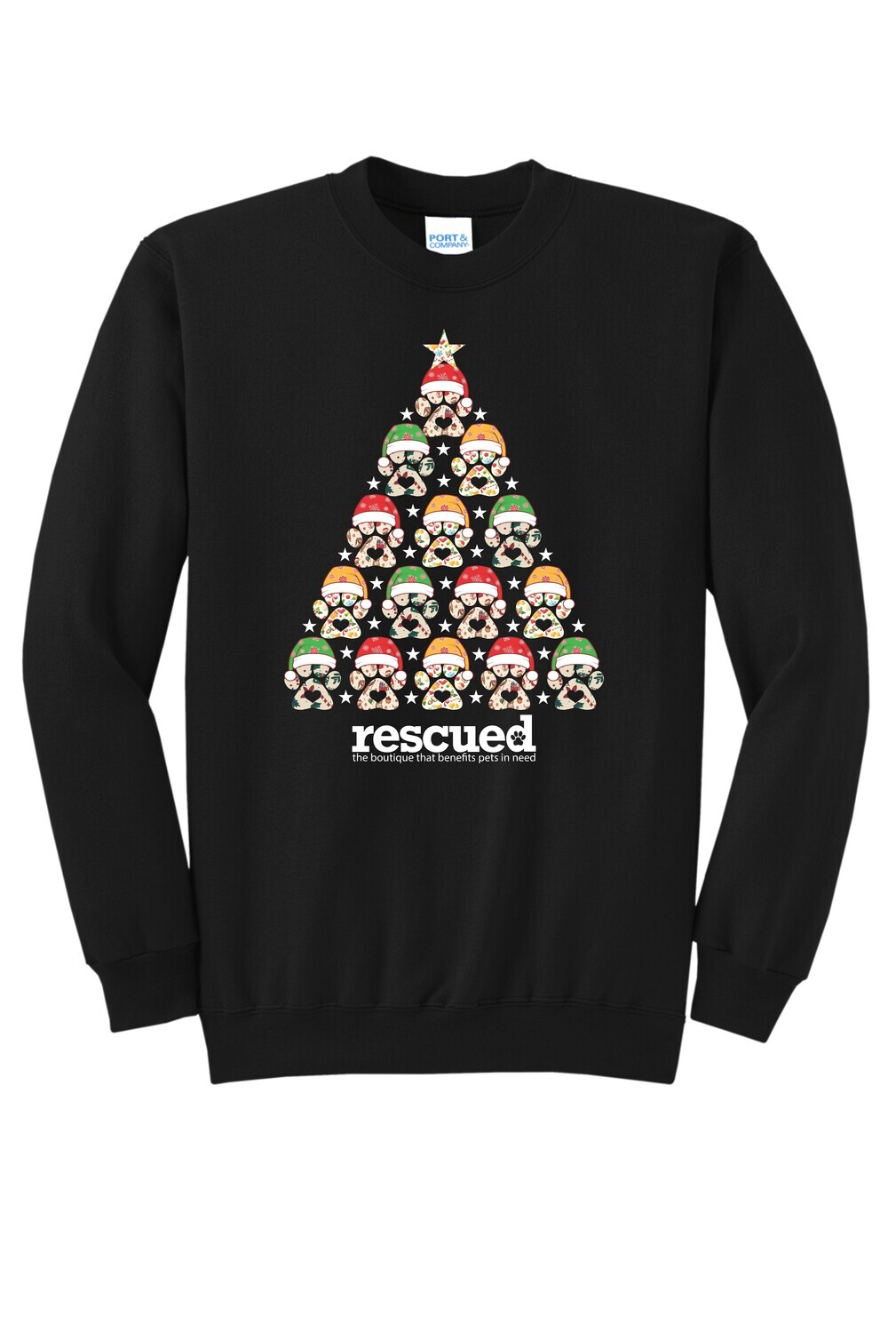 Rescued Paws Tree Crewneck Sweatshirt