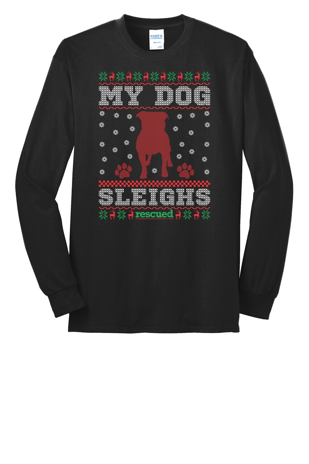 Rescued My Dog Sleighs Sleeve T-shirt