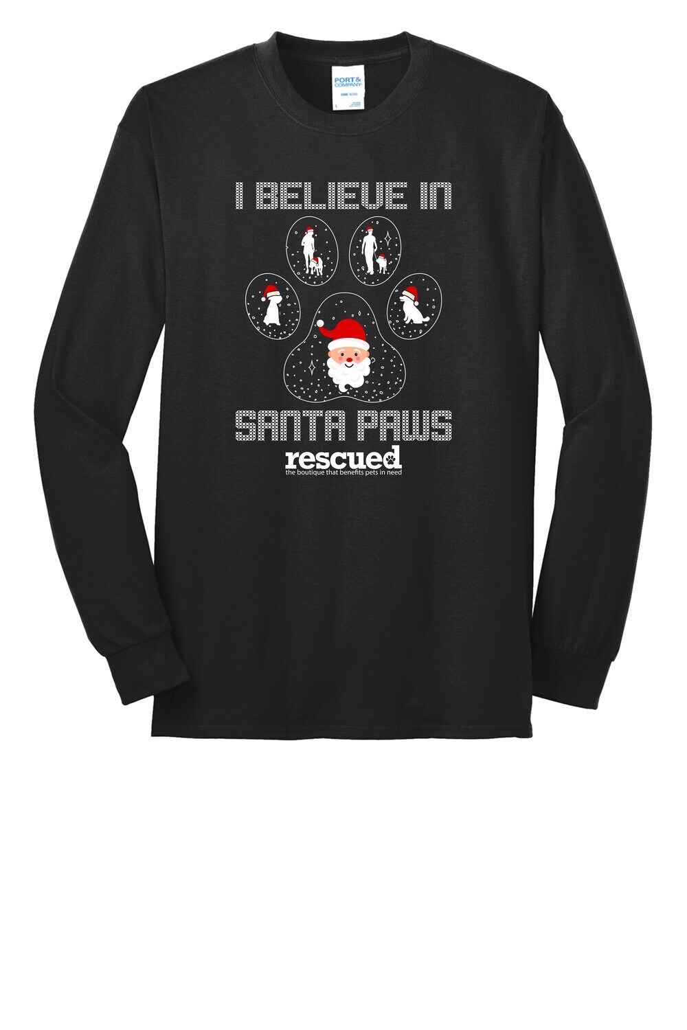 Rescued I Believe In Santa Paws  Long Sleeve T-shirt