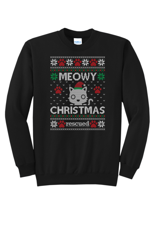 Rescued  Meowy Christmas Crewneck Sweatshirt