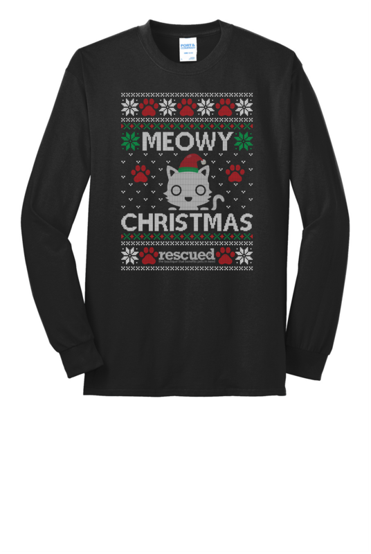 Rescued Meowy Christmas Long Sleeve T-shirt