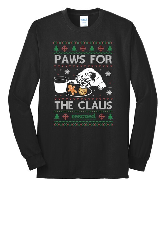 Rescued Paws For The Claus Long Sleeve T-shirt