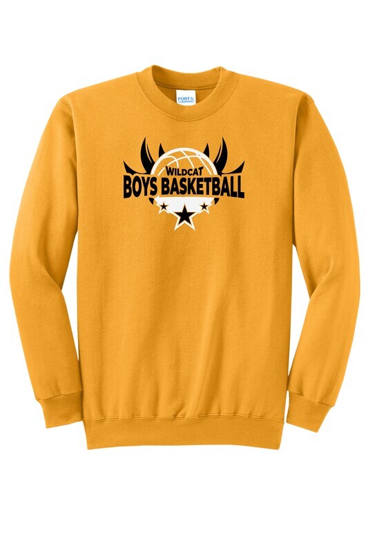 Boys Basketball Design 1 Core Fleece Crewneck Sweatshirt