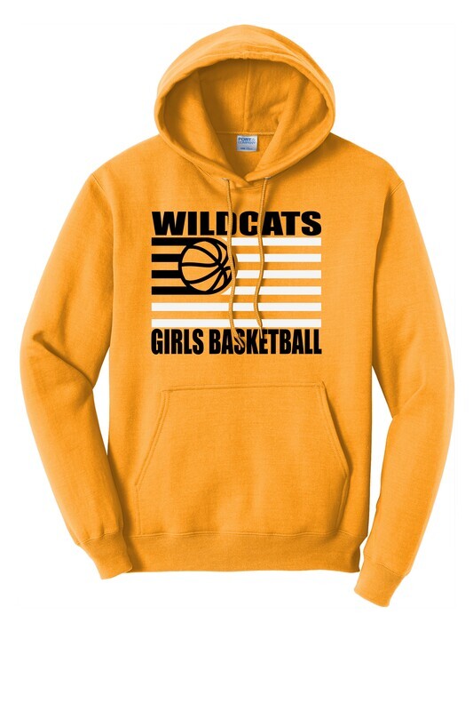 Girls Basketball Flag Core Fleece Pullover Hooded Sweatshirt