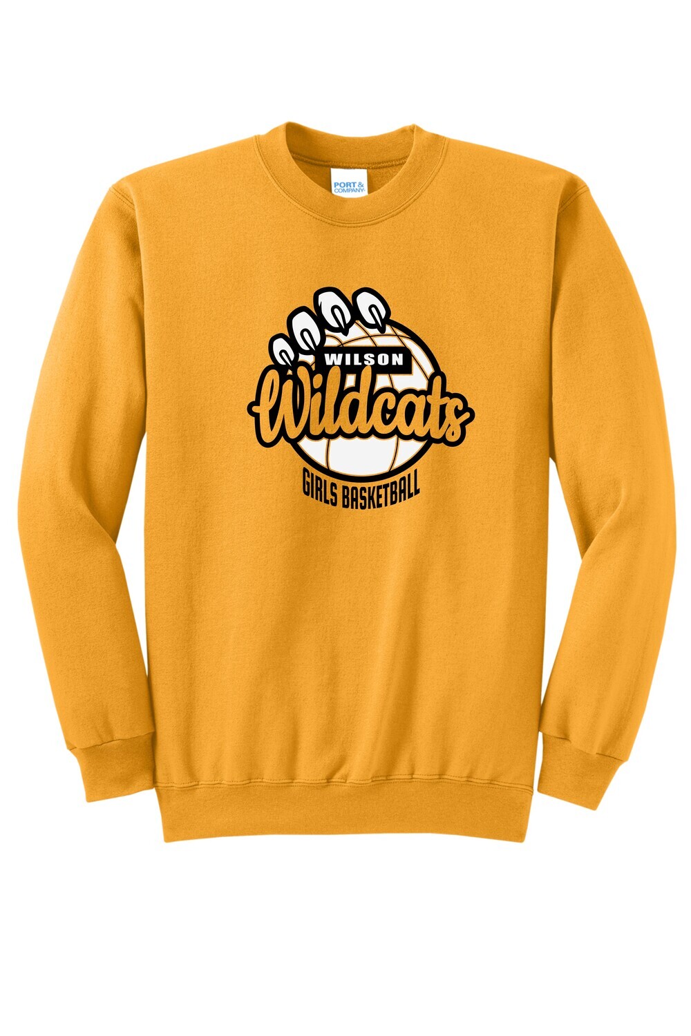 Girls Basketball Design 1 Core Fleece Crewneck Sweatshirt