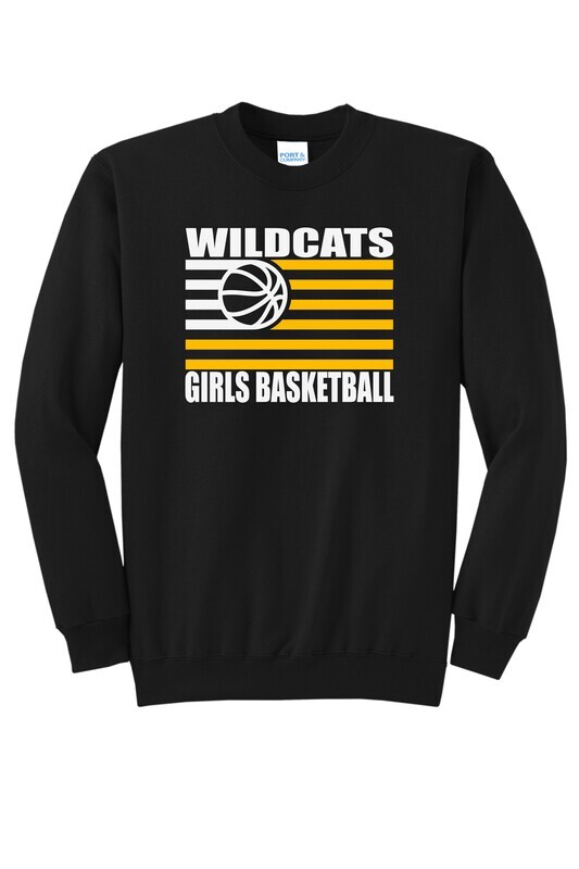 Girls Basketball Flag Core Fleece Crewneck Sweatshirt