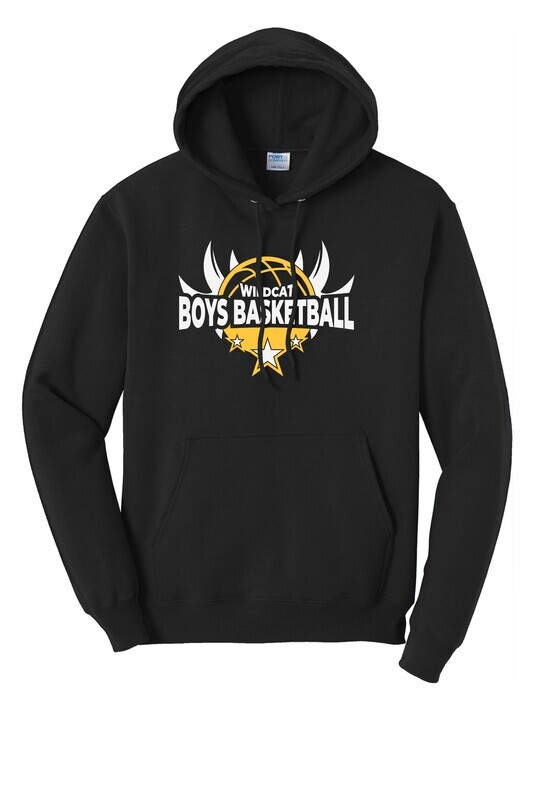 Boys Basketball Design 1 Core Fleece Pullover Hooded Sweatshirt