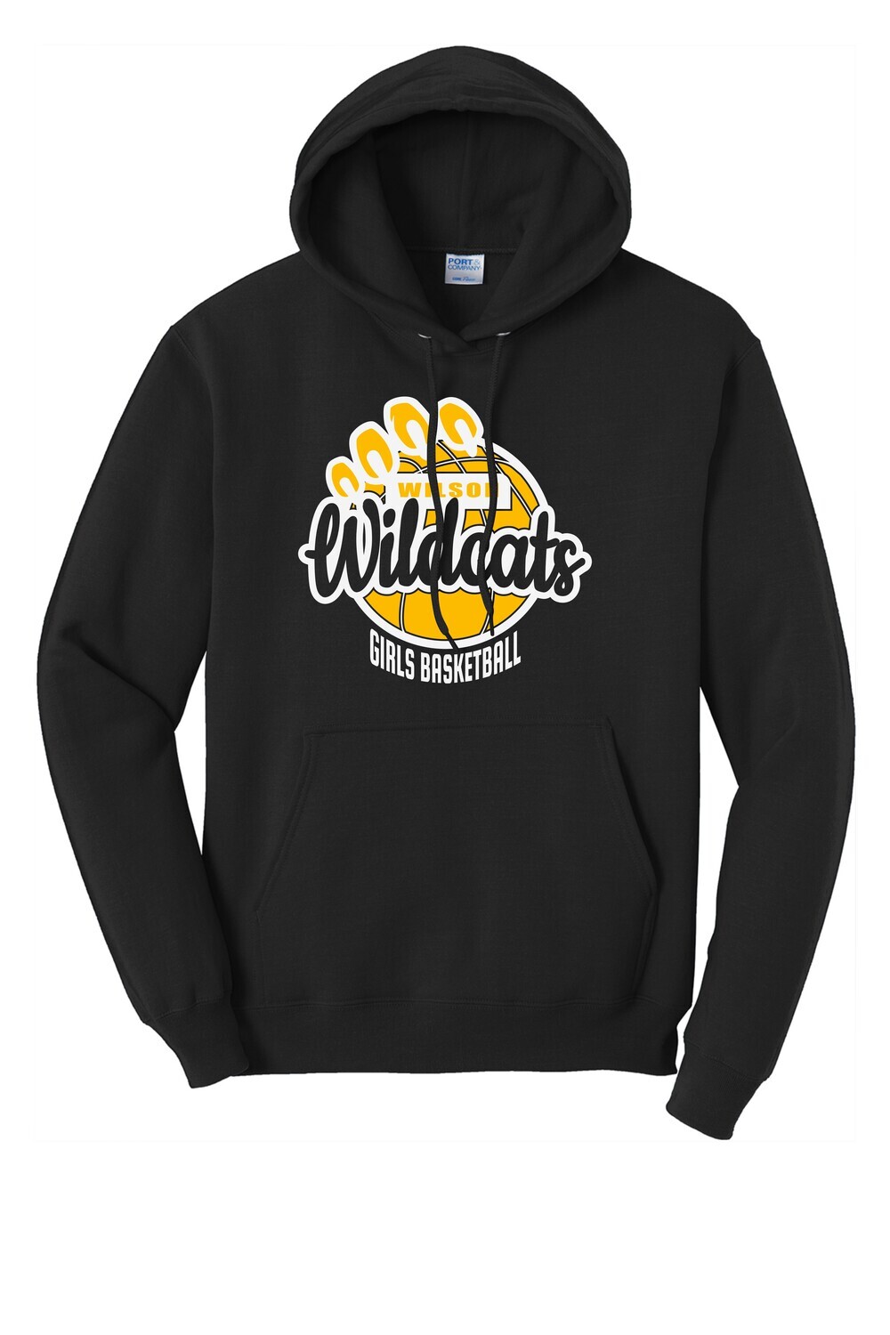 Girls Basketball Design 1 Core Fleece Pullover Hooded Sweatshirt