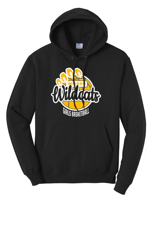Girls Basketball Design 1 Core Fleece Pullover Hooded Sweatshirt