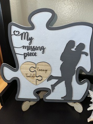 My Missing Piece Puzzle Piece Man Woman Sign