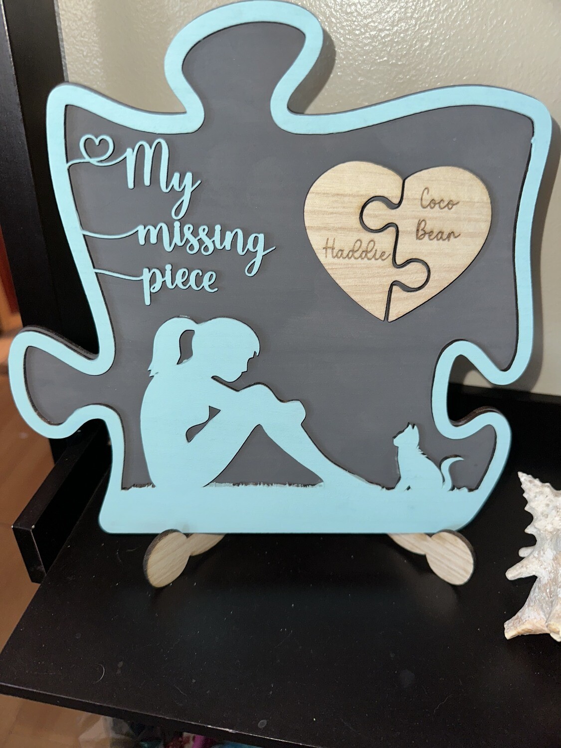 My Missing Piece Puzzle Piece Cat Sign