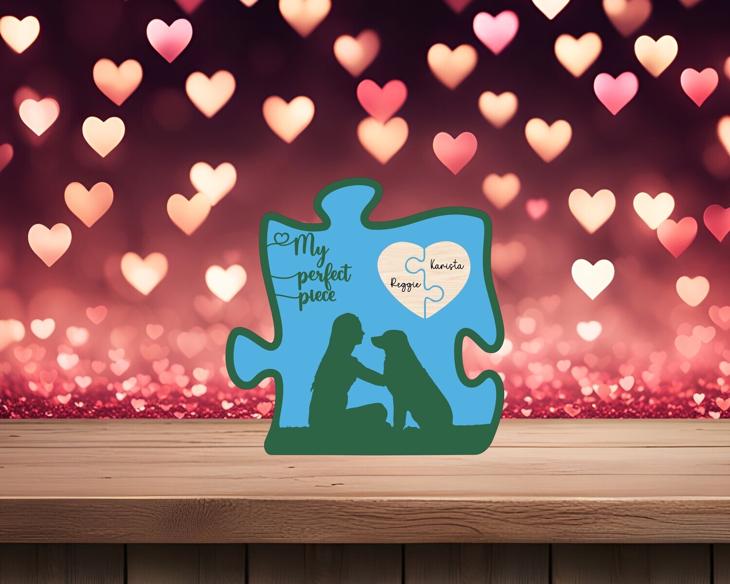 My Perfect Piece Puzzle Piece Dog Sign