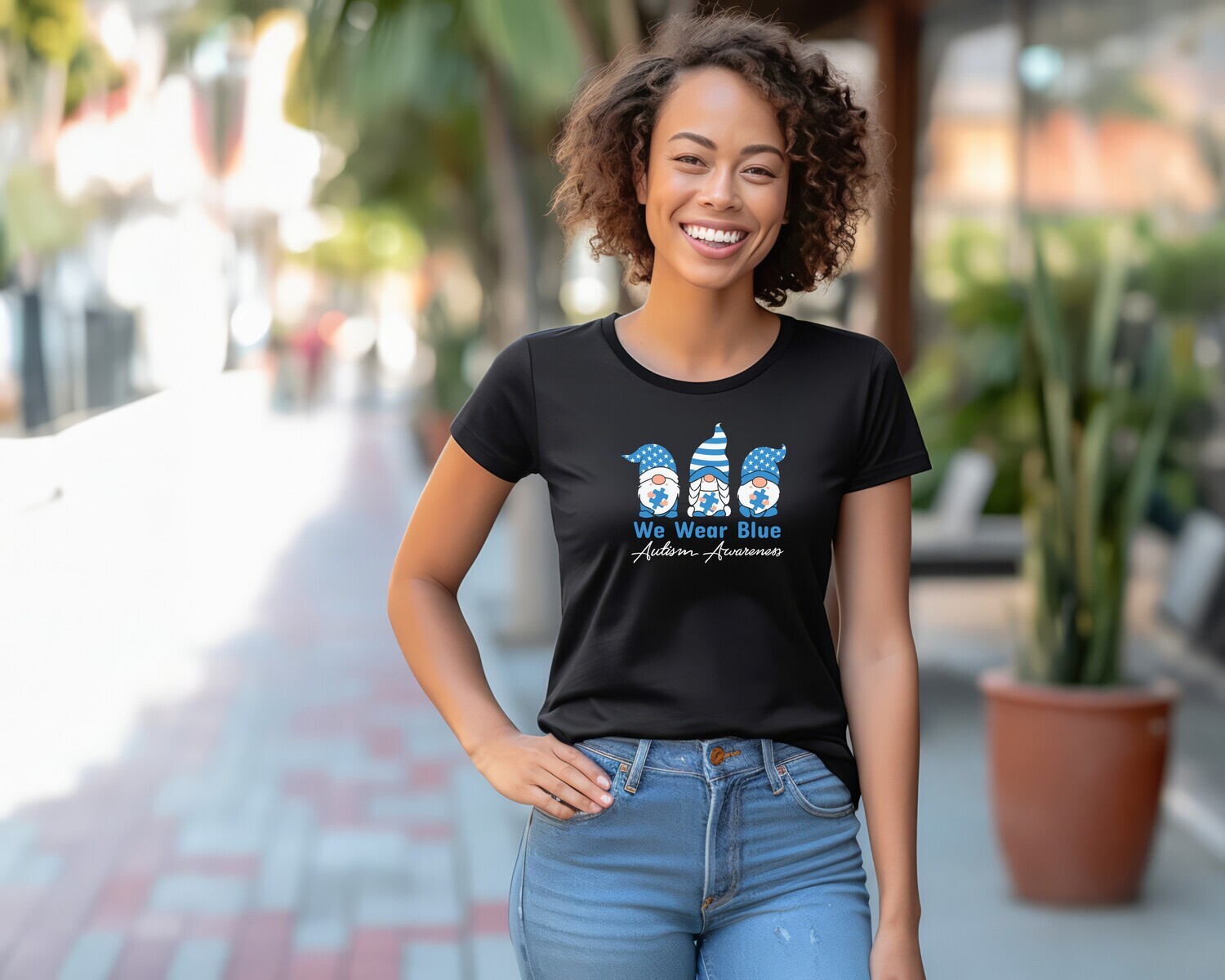 We Wear Blue Gnomes Autism Awareness Shirt