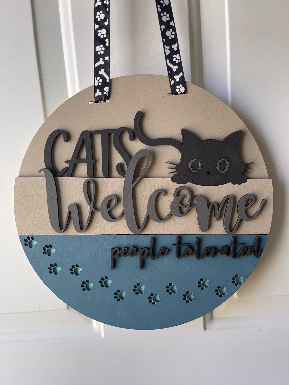 Cats Welcome people tolorated Hanging Sign