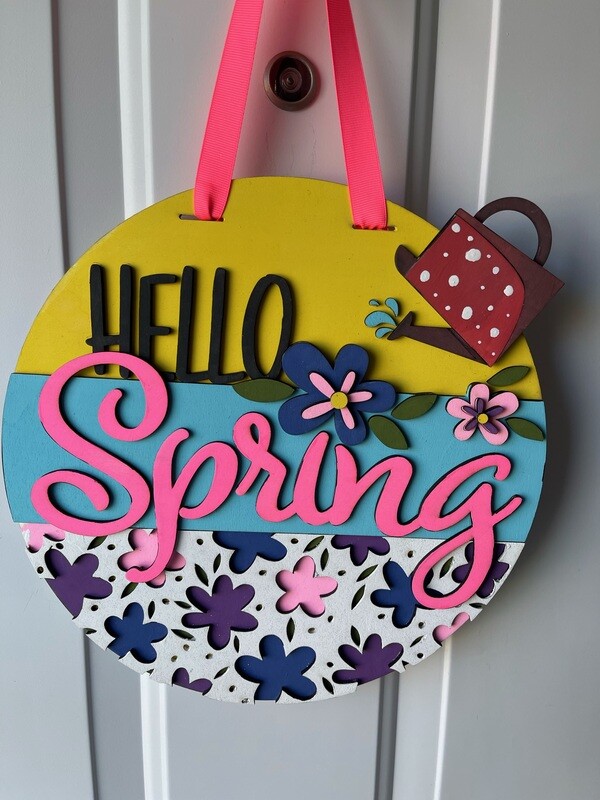 Hello Spring Hanging Sign