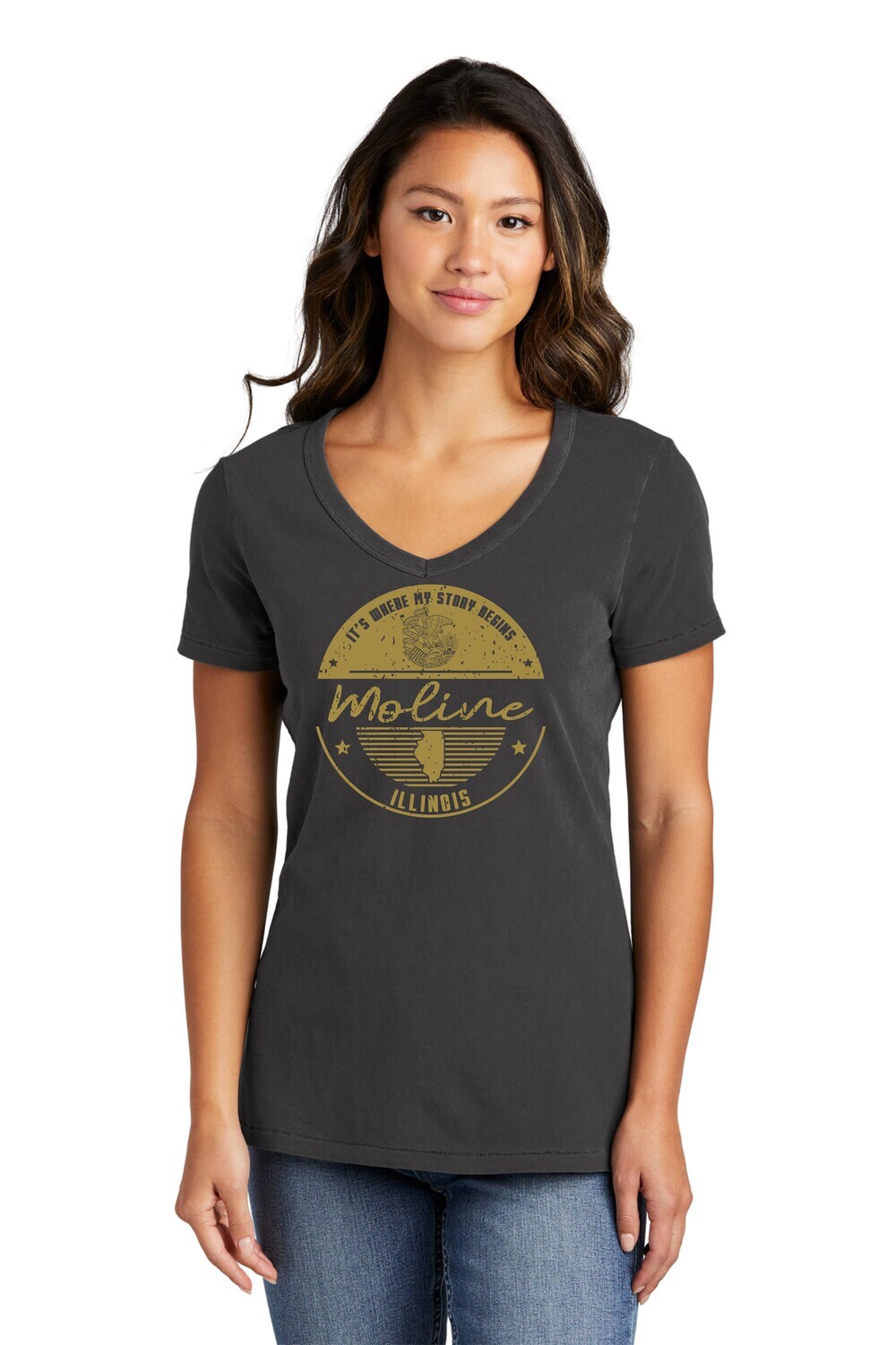 Ladies Beach Wash® Garment-Dyed V-Neck Tee