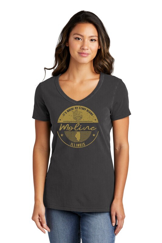 Ladies Beach Wash® Garment-Dyed V-Neck Tee