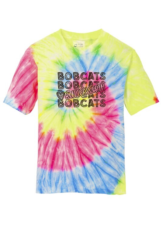 Butterworth Bobcats Chalkboard Neon Rainbow Tie Dye T-shirt