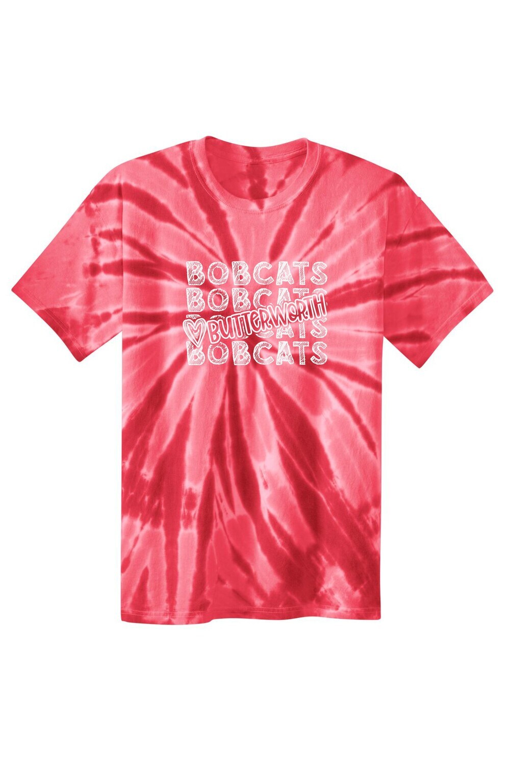 Butterworth Bobcats Chalkboard Red Tie Dye T-shirt