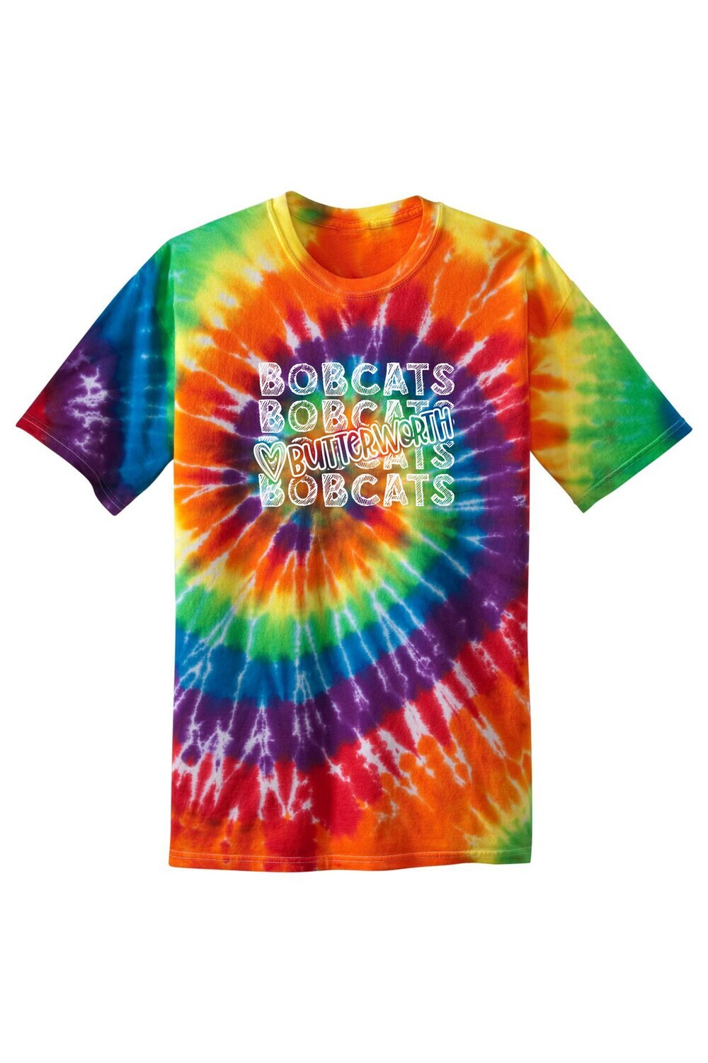 Butterworth Bobcats Chalkboard Rainbow Tie Dye T-shirt