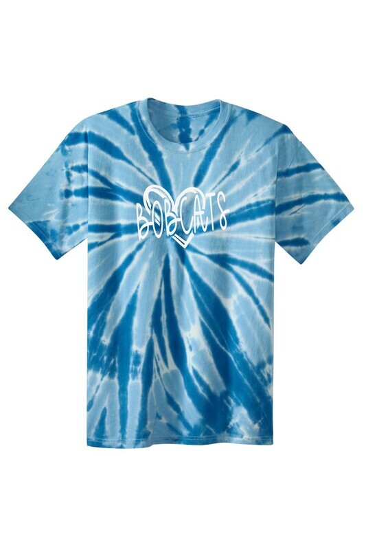 Butterworth Bobcats Heart Blue Tie Dye T-shirt