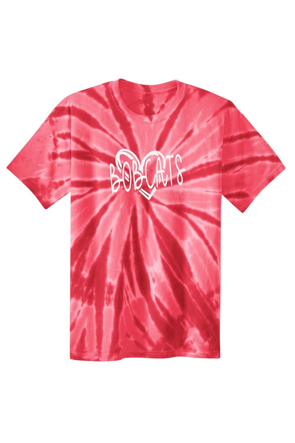 Butterworth Bobcats Heart Red Tie Dye T-shirt