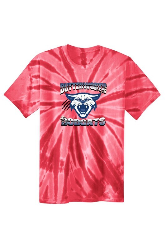 Butterworth Bobcats Logo Red Tie Dye T-shirt
