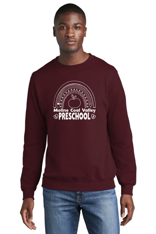MCV Preschool Rainbow White Crewneck