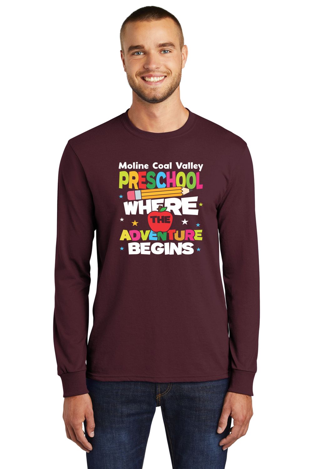 MCV Preschool Where The Adventure Begins Color Long Sleeve T-shirt
