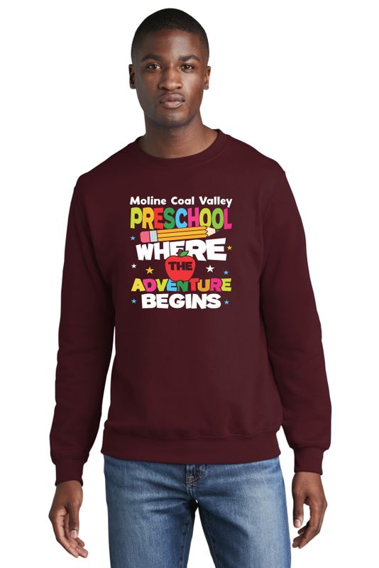 MCV Preschool Where The Adventure Begins Color Crewneck