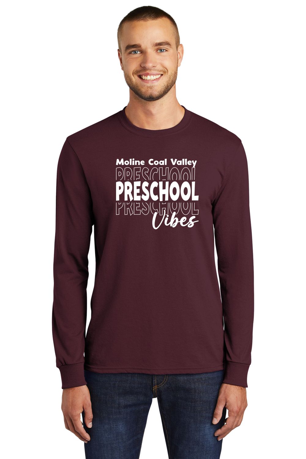 MCV Preschool Vibes White Long Sleeve T-shirt