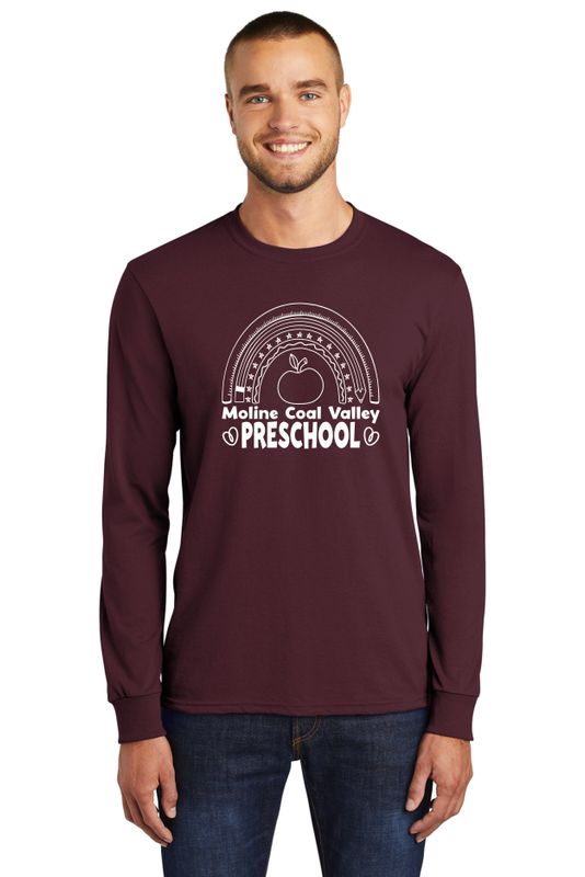 MCV Preschool Rainbow White Long Sleeve T-shirt