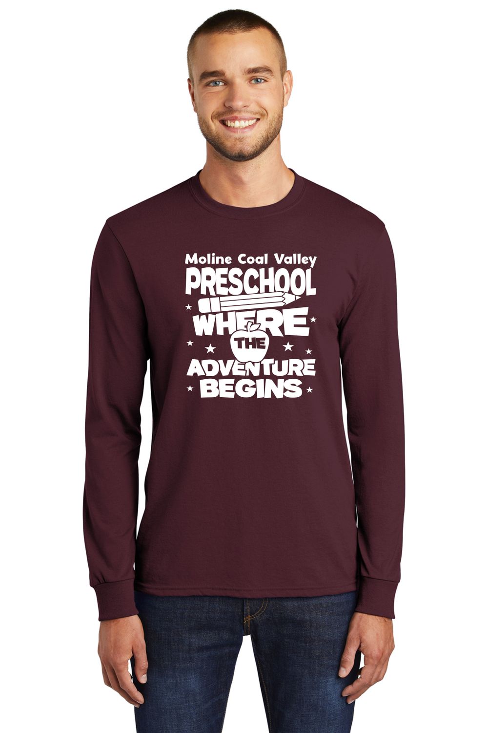 MCV Preschool Where The Adventure Begins White Long Sleeve T-shirt