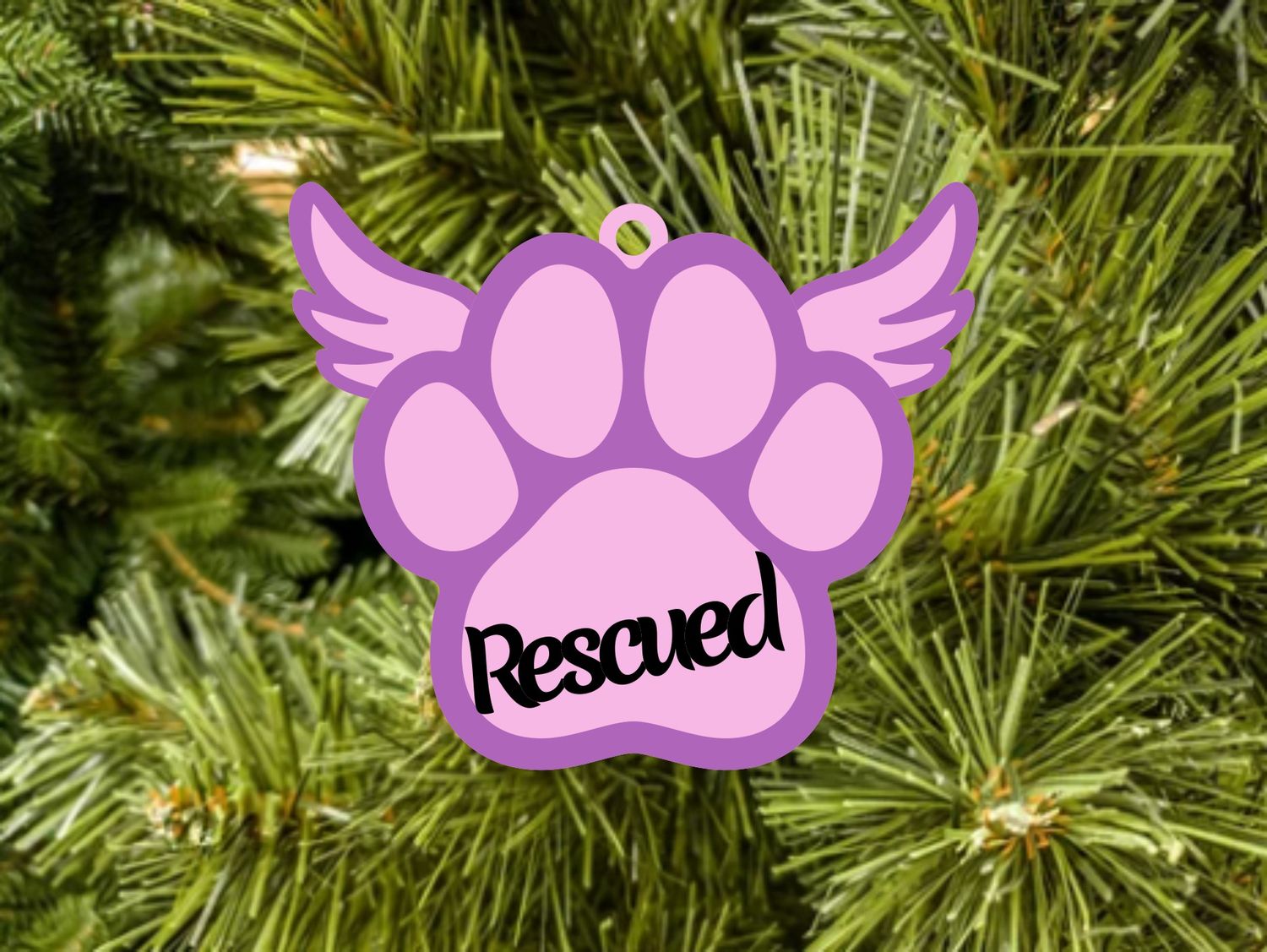 Dog Paw Print with Wings Ornament