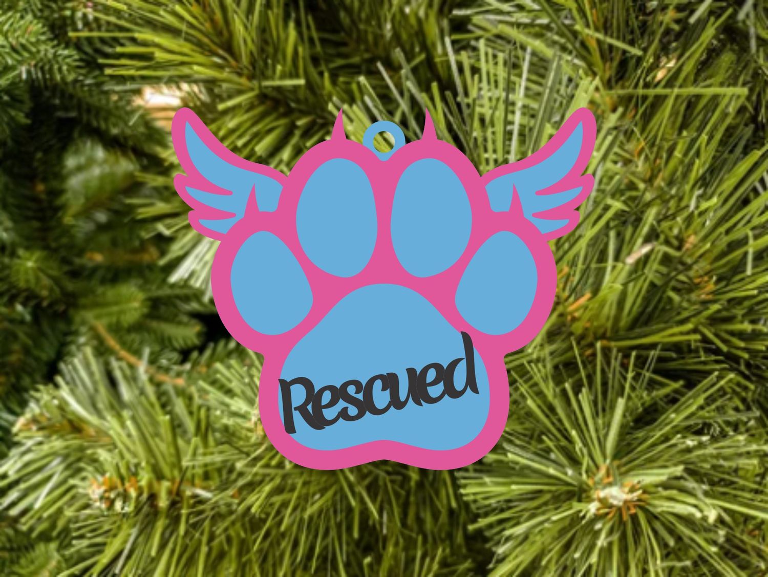 Cat Paw Print with Wings Ornament