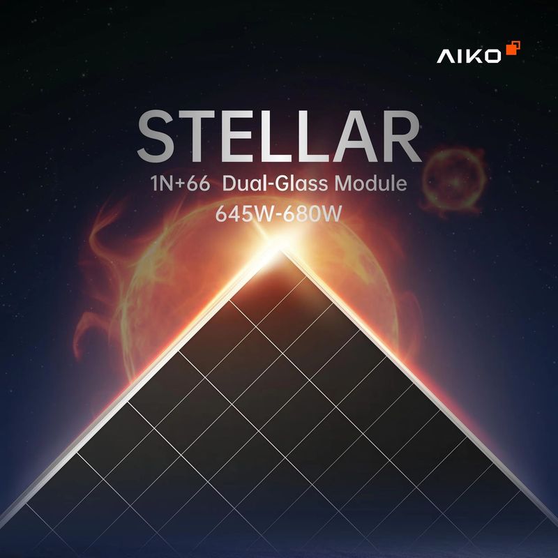 AIKO 670W Bifacial | STELLAR 3N+72 Dual-Glass | 1-Pallet = 33 Panels